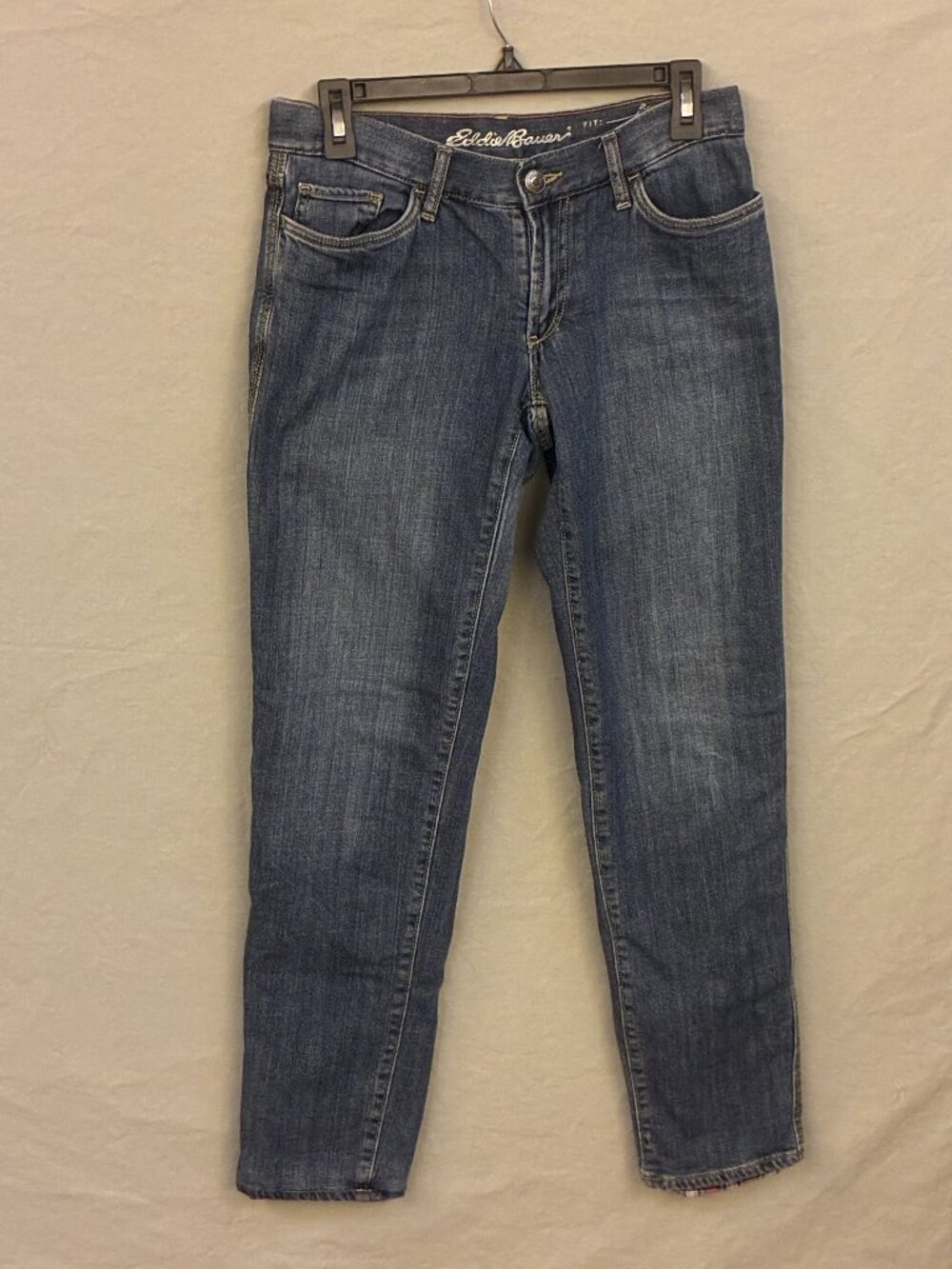 Eddie Bauer flannel lined boyfriend jeans Size 2 Gorpcore Cabin core Americana.
